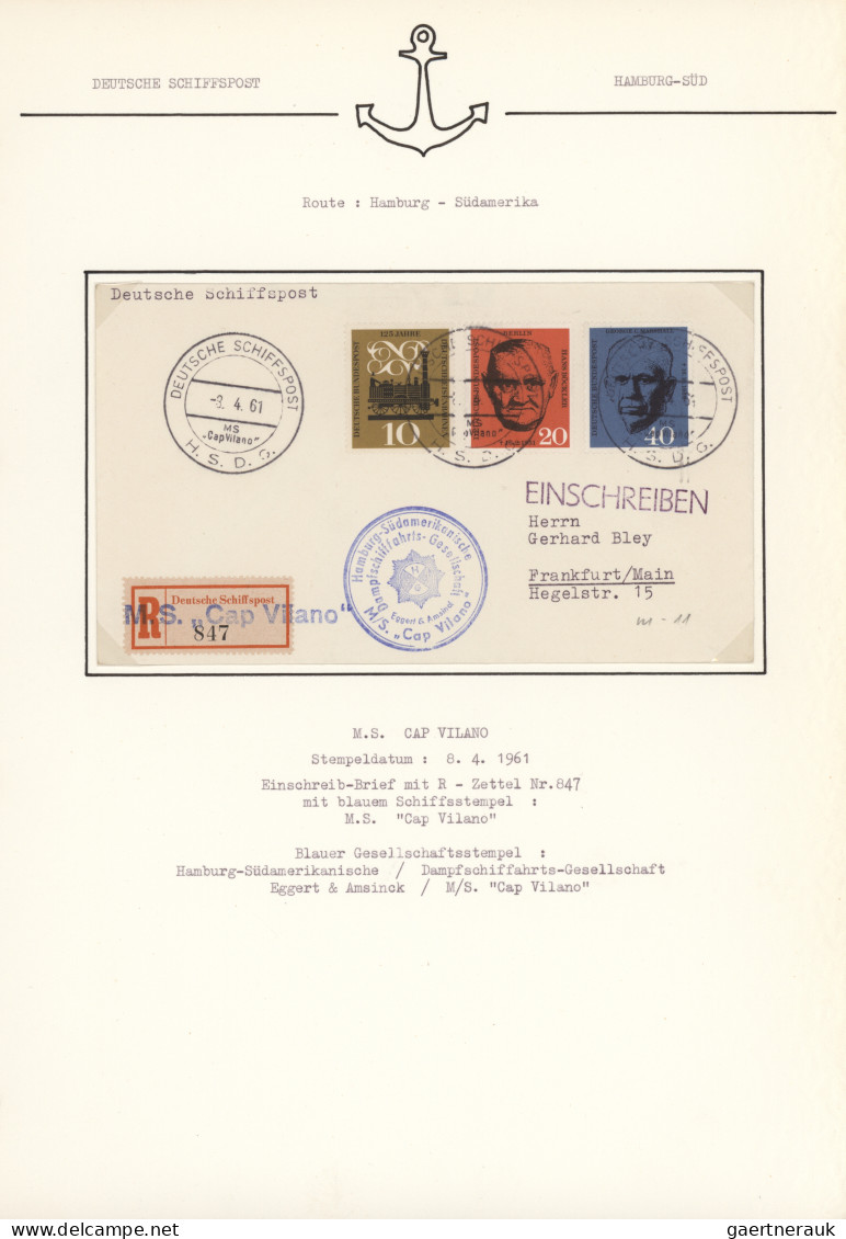 Shipsmail - Germany: 1955/1962, saubere Sammlung von ca. 90 Schiffspostbelegen m