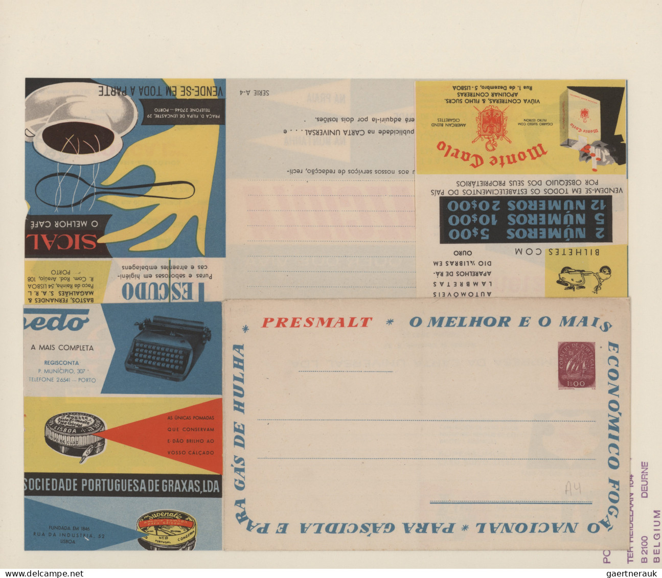 Thematics: Advertising Postal Stationery: 1955/1957 Ca., Portugal, 1 E 'caravel' - Sonstige