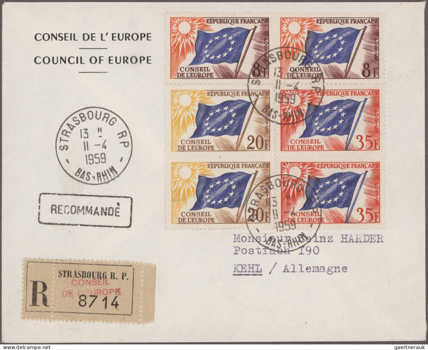 Thematics:  Europe: 1958/1989, COUNCIL OF EUROPE in Strasbourg and related, extr