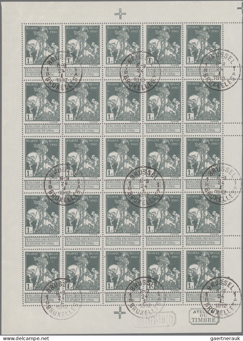 Belgium: 1910, Caritas Issue (type Montald) Complete Set Of Eight Without Opt. I - Colecciones