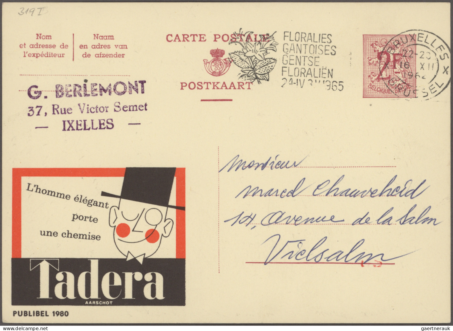 Belgium - postal stationery: 1900/1972, Pictorial/Advertising cards, assortment