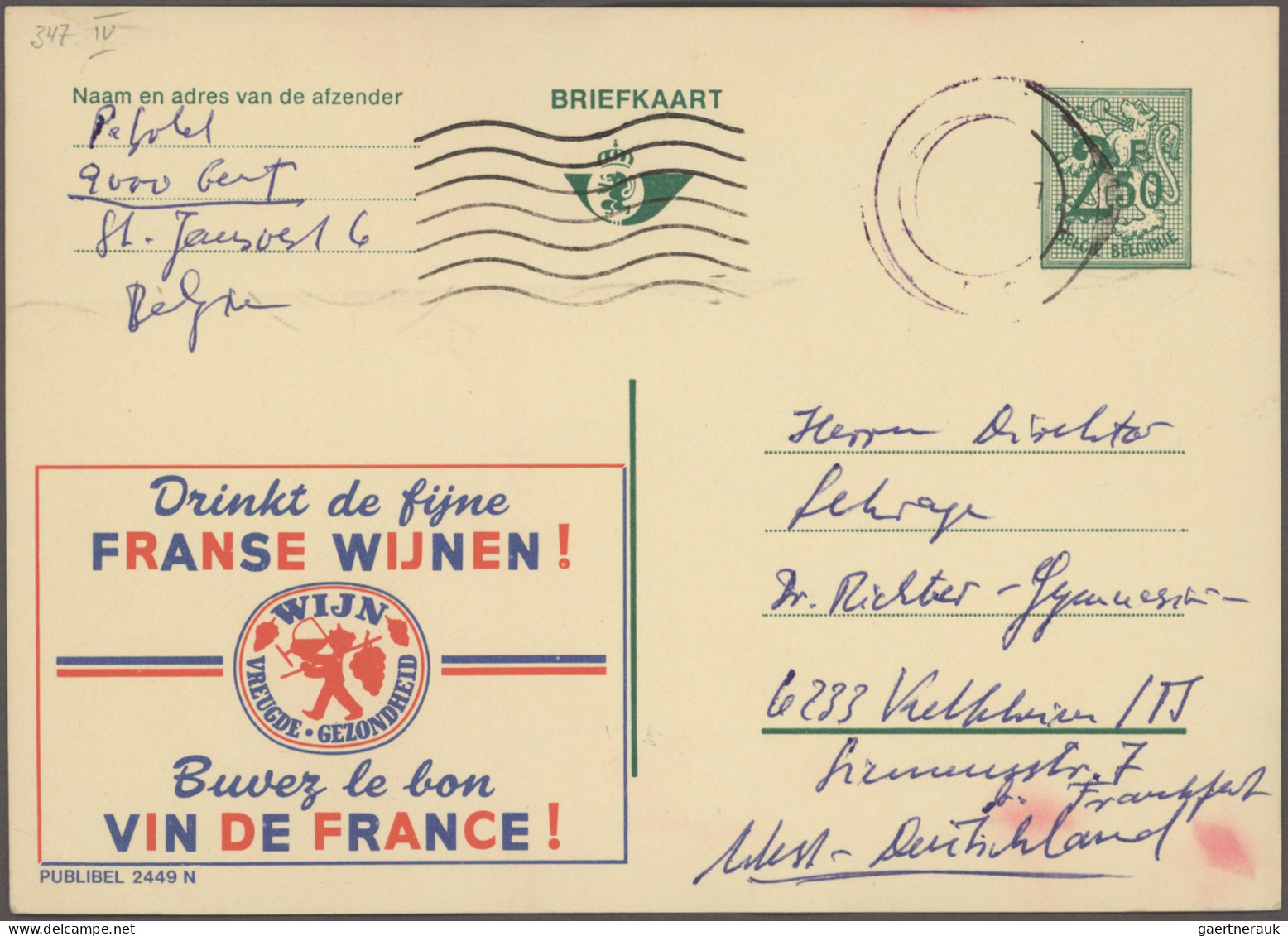 Belgium - postal stationery: 1900/1972, Pictorial/Advertising cards, assortment