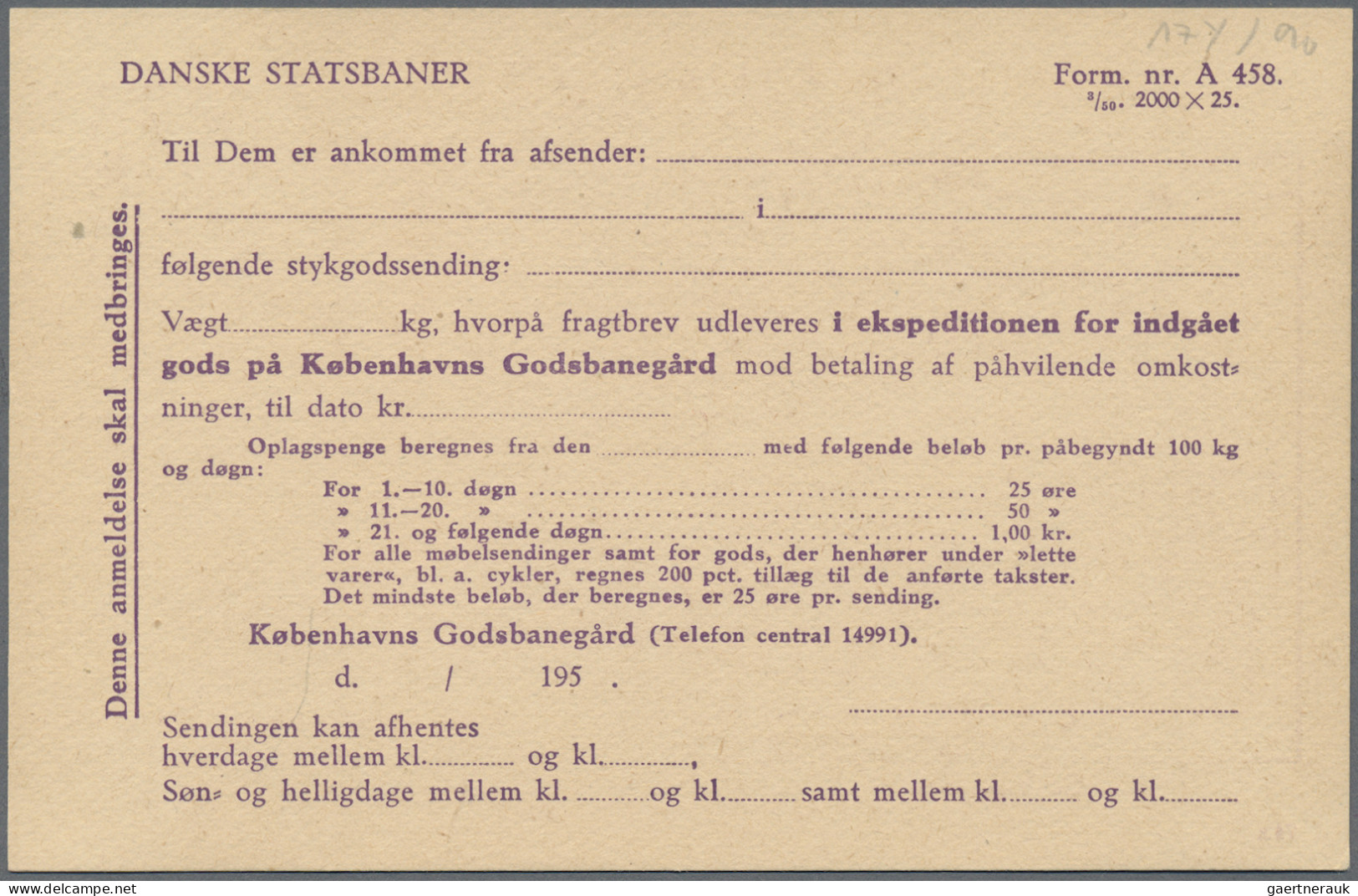 Denmark - Postal Stationery: 1920/1980 (ca.), Postal Cards Of National Railway, - Entiers Postaux