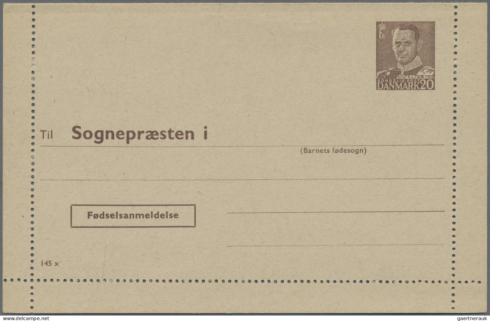 Denmark - postal stationery: 1953/1967, Letter Cards for Population Register, lo