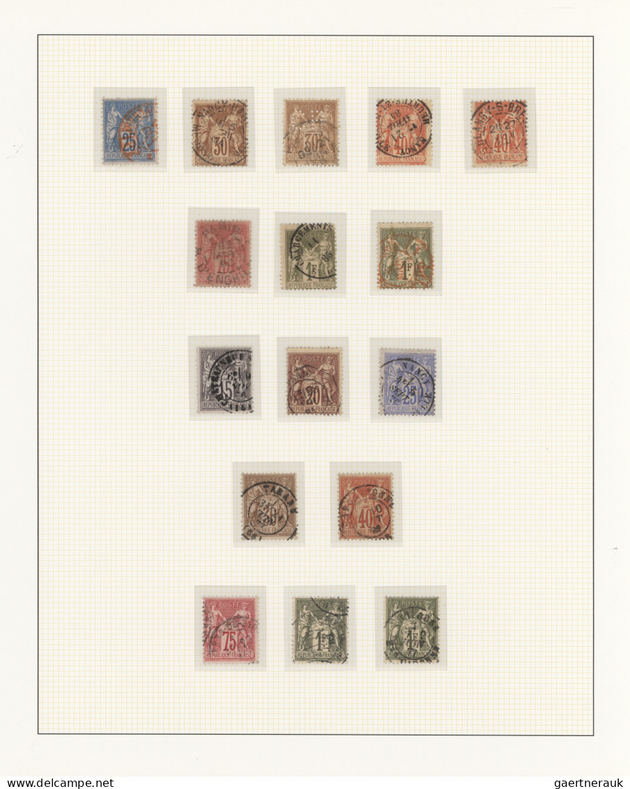 France: 1870/1900, Fine Used Collection Of 136 Stamps Ceres And Sage Neatly Arra - Collections