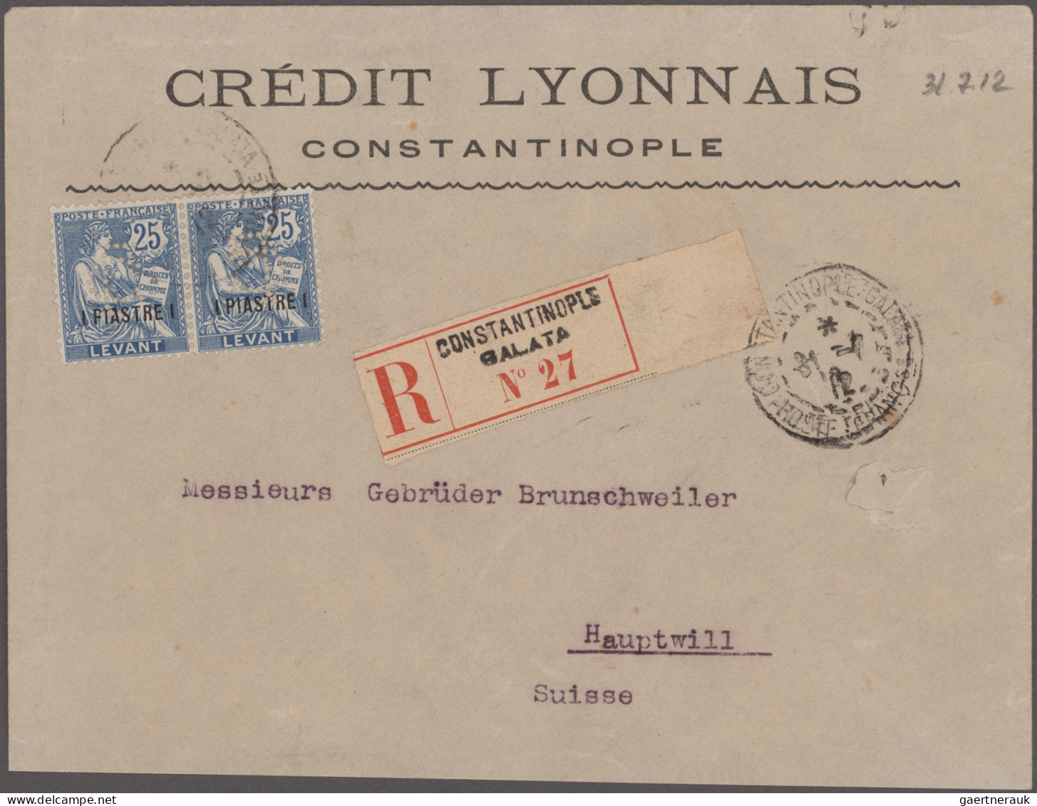 French Post Offices In The Levant: 1900/1922 Group Of 15 Covers, Picture Postcar - Sonstige & Ohne Zuordnung