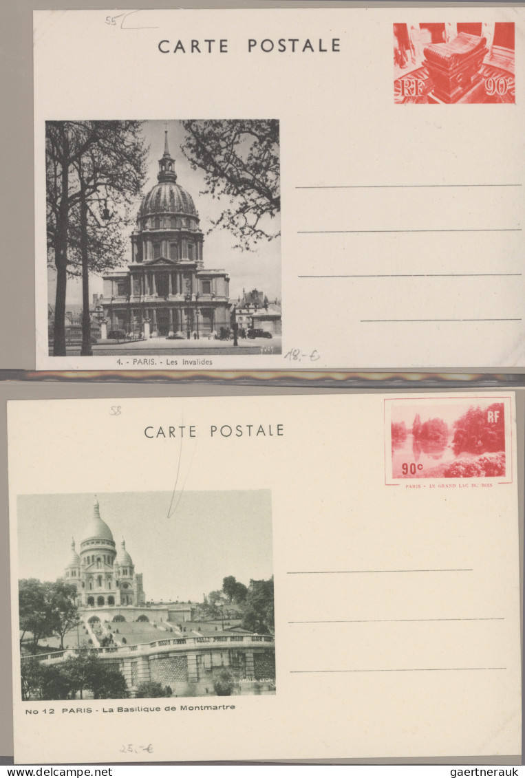 France - Postal stationery: 1935/1938, collection of 24 pictorial stationeries,