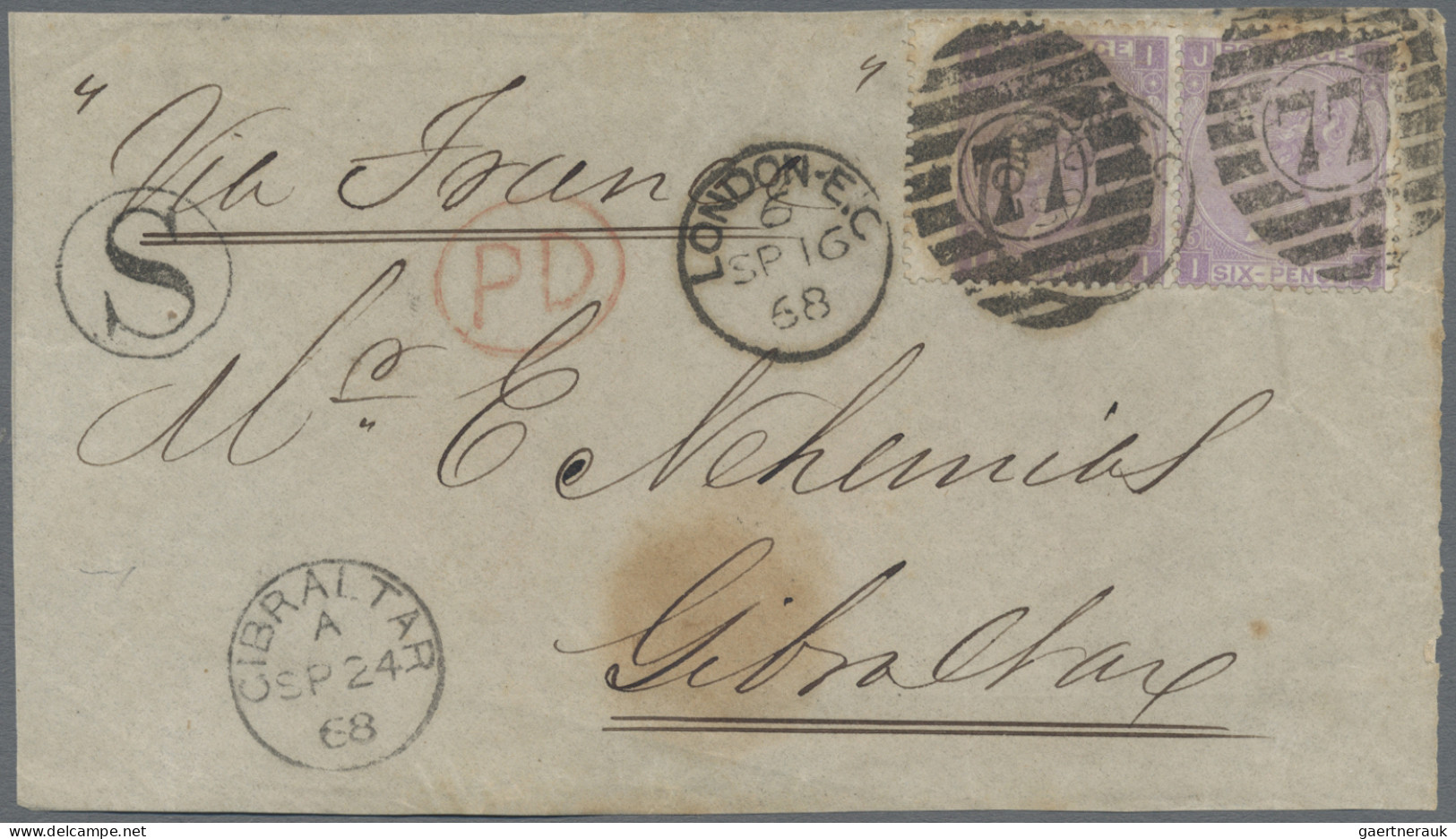 Gibraltar: 1840/1940's: 18 Covers, Postcards And Postal Stationery Items Sent Fr - Gibraltar