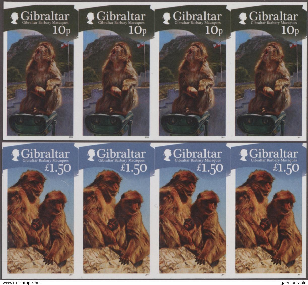 Gibraltar: 2001/2014. Collection containing 1562 IMPERFORATE stamps (inclusive s