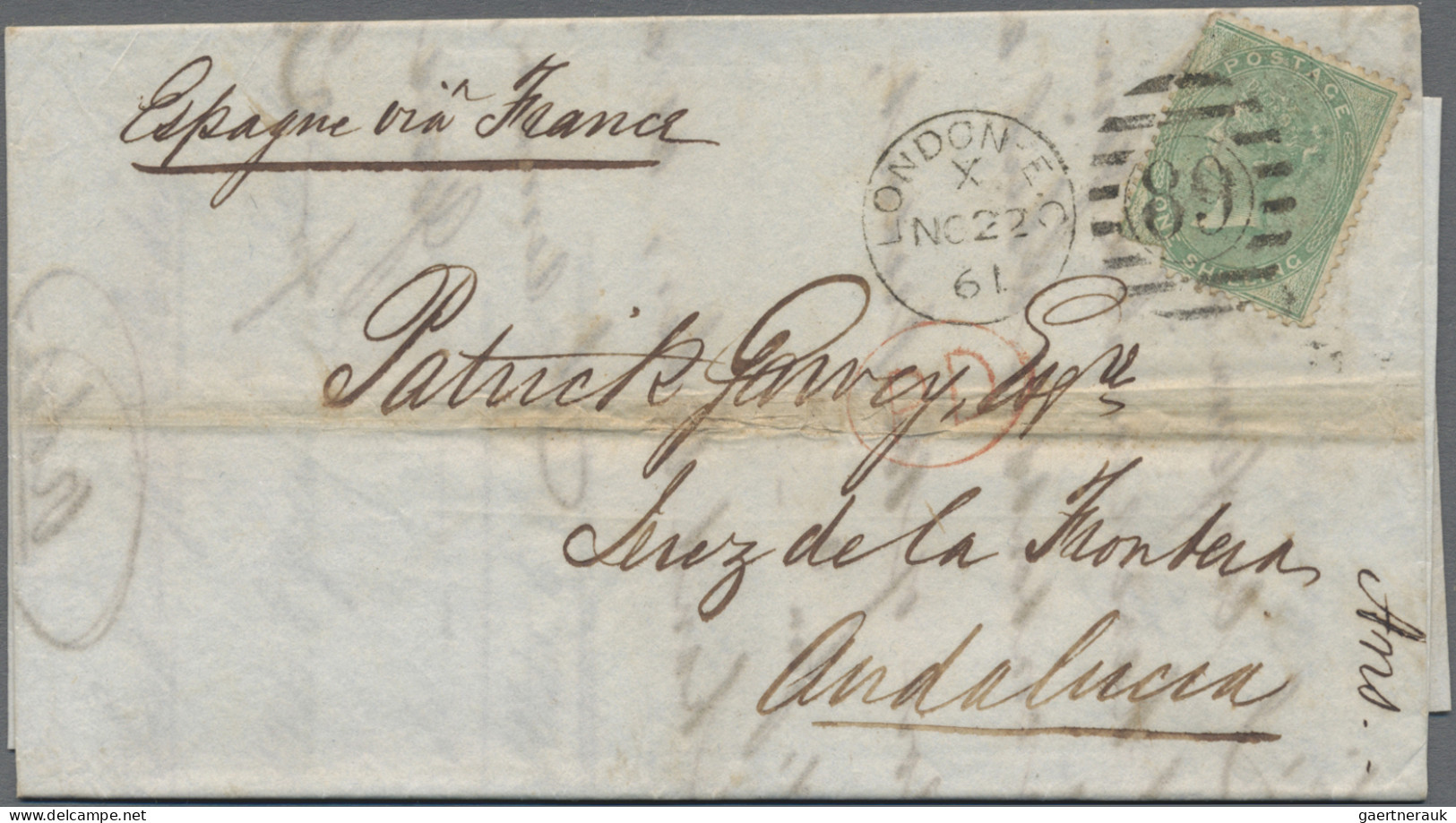 Great Britain: 1836/1900 Ca.- Destination SPAIN: Group Of 15 Letters, Covers And - Sonstige & Ohne Zuordnung