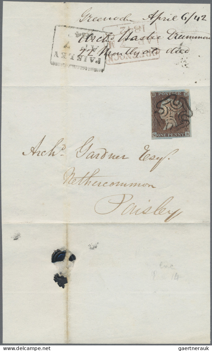 Great Britain - post marks: 1840/1844 ca., Distinctive MALTESE CROSSES, selectio