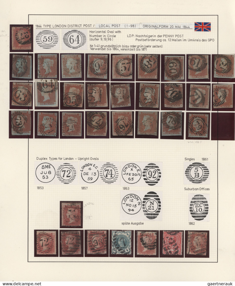 Great Britain - post marks: 1841 from ca., BRITISH POSTMARKS, collection with mo