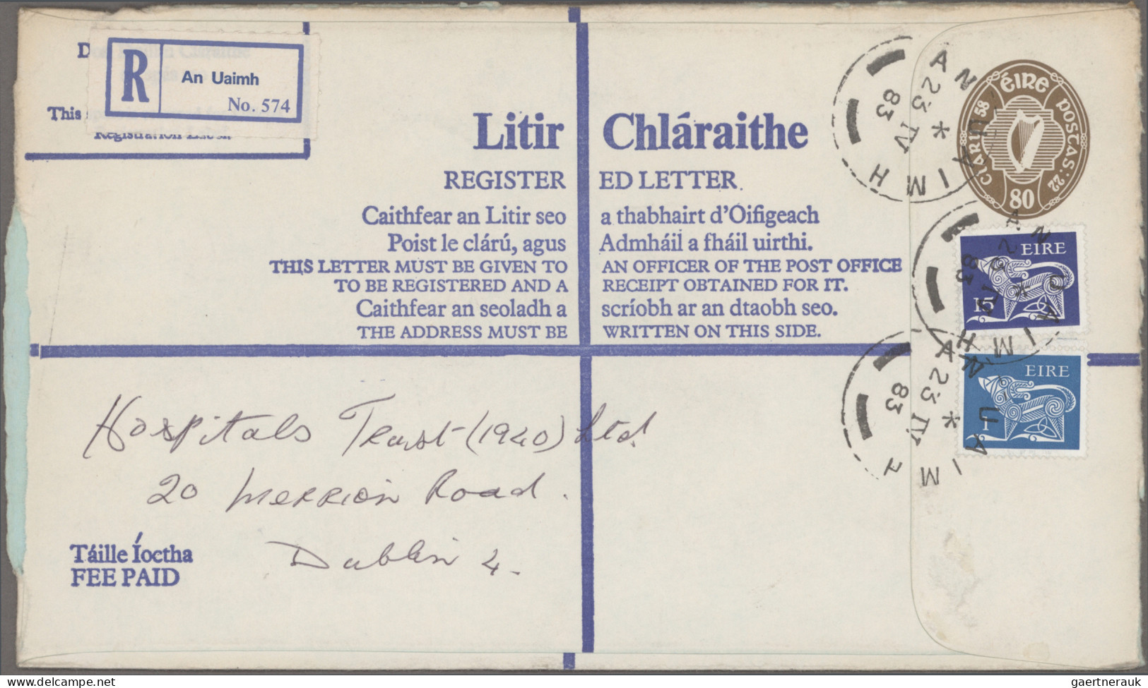 Ireland - Postal Stationery: 1966/1983 Postal Stationery Registered Envelopes: C - Ganzsachen
