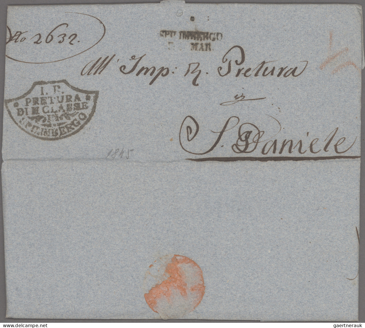 Italy -  Pre Adhesives  / Stampless Covers: 1800/1850 (ca), 8 Lighthouse letter