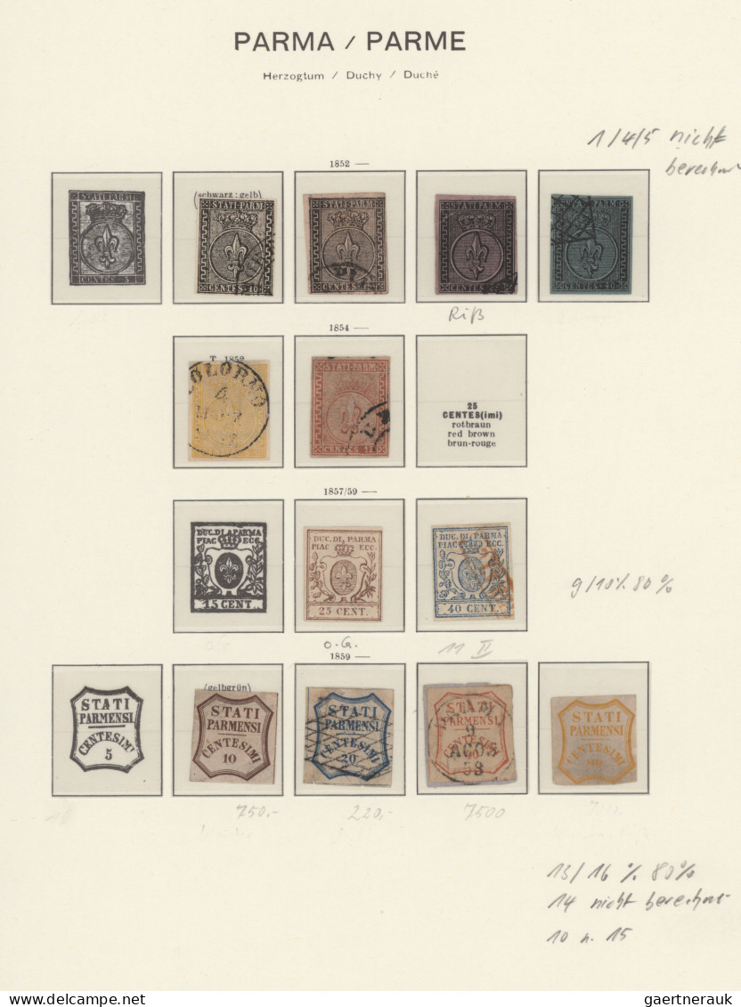 Italian States: 1851/1861, MODENA, PARMA Und TOSCANA, 40 Ungebrauchte Und Gestem - Colecciones