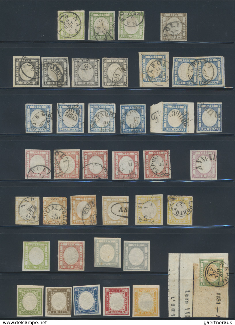 Italy: 1861/1862, PROVINCE NAPOLETANE, Collection With Ca.40 Stamps And Four Fra - Sammlungen