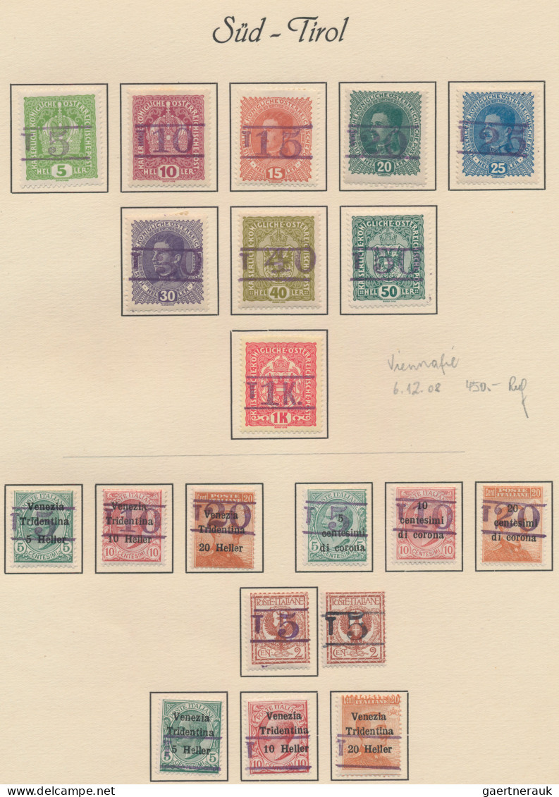 Italy - Trentino: 1918/1923 TYROL: Fine collection of about 260 mint stamps of t