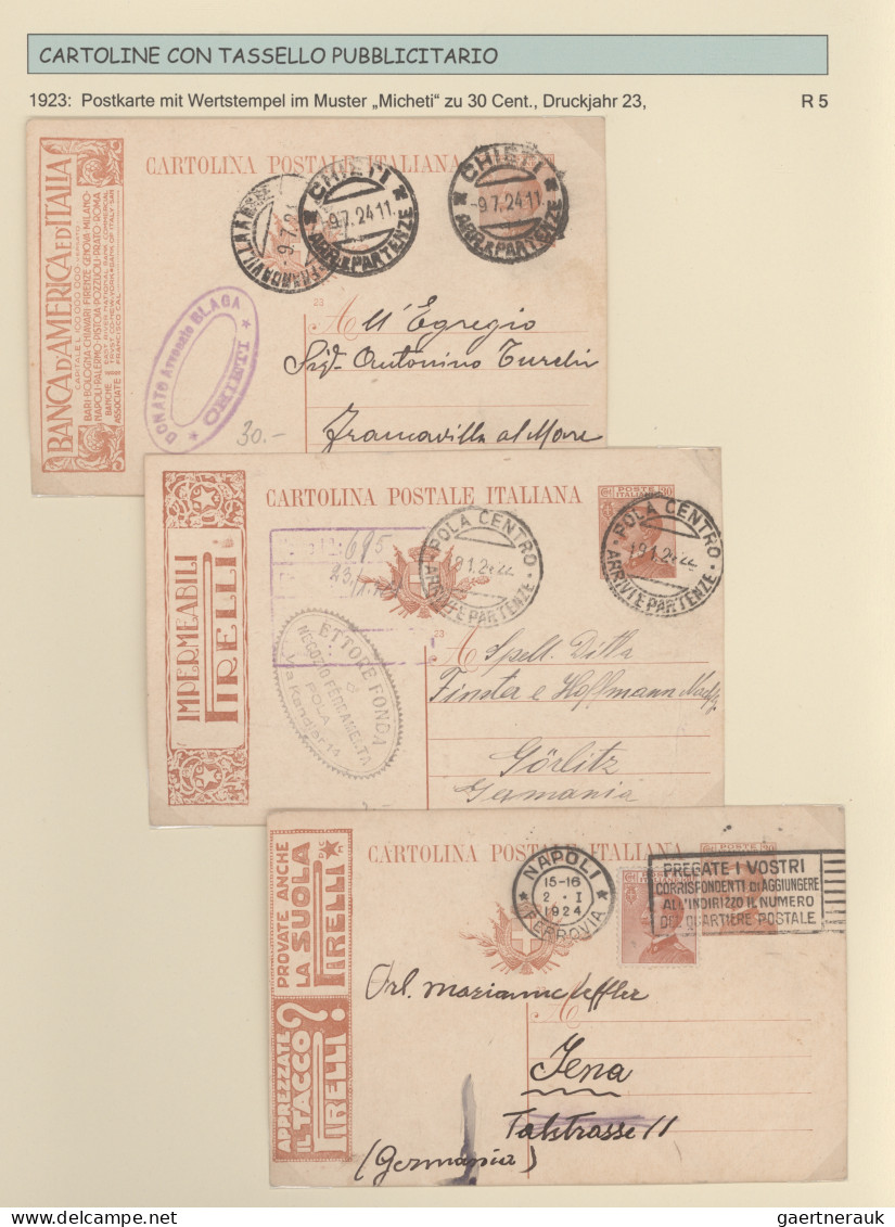 Italy - Postal Stationary: 1874/2000 (ca), six folders postal stationery cards,