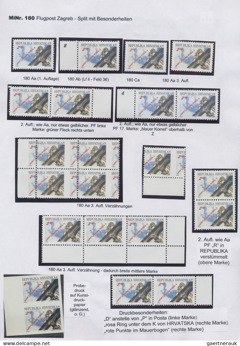 Croatia: 1991, Extraordinary MNH Specialised Collection Of Postage And Charity T - Kroatien