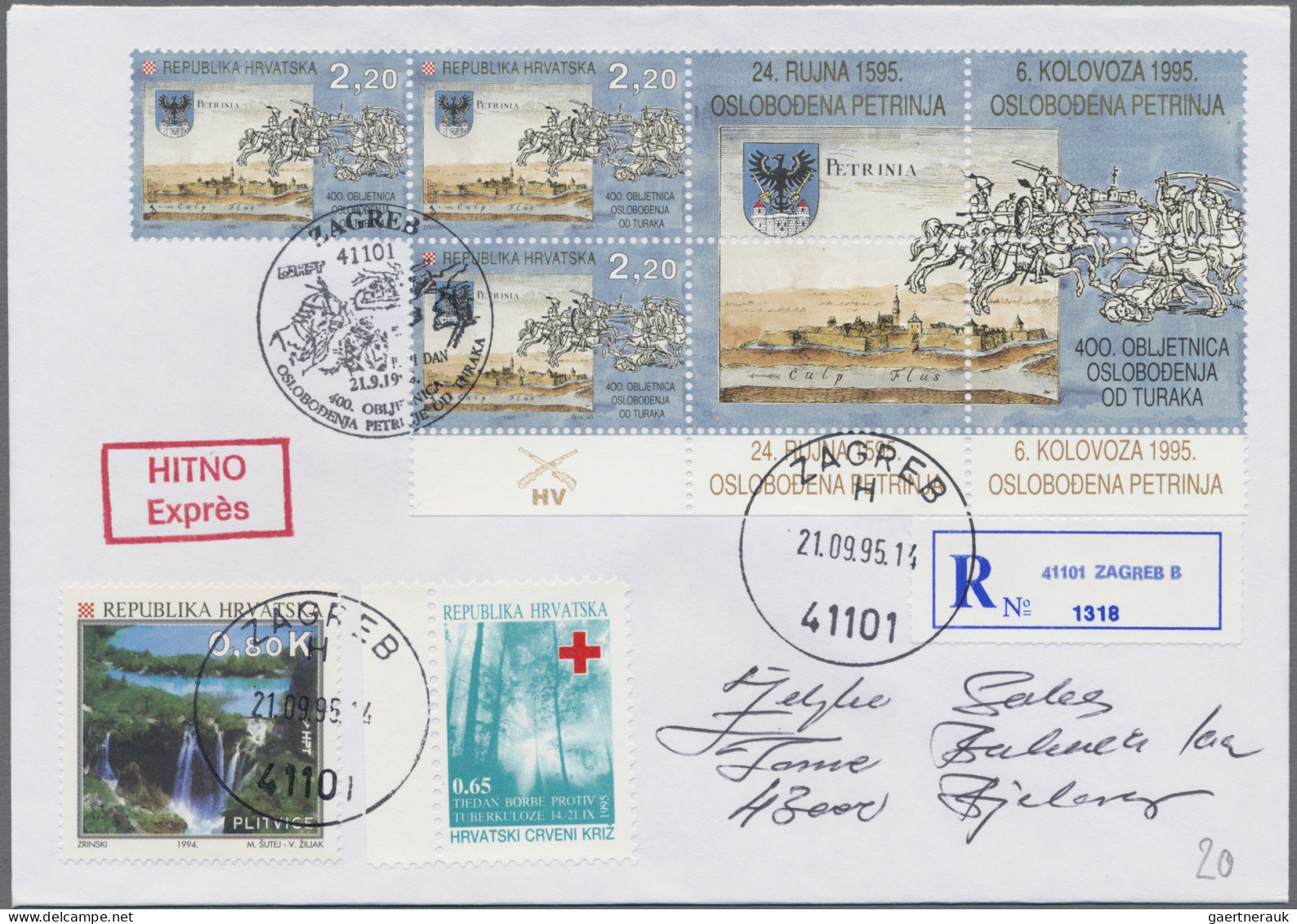 Croatia: 1991/2000, collection of apprx. 650 covers/cards in five Lindner binder