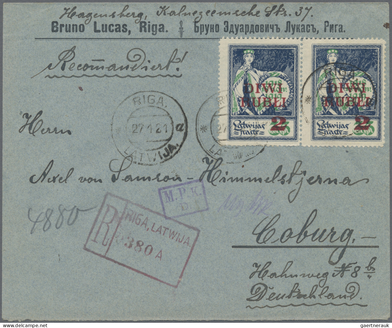 Latvia: 1919/1939, collection of 28 covers/cards incl. registered and censored m