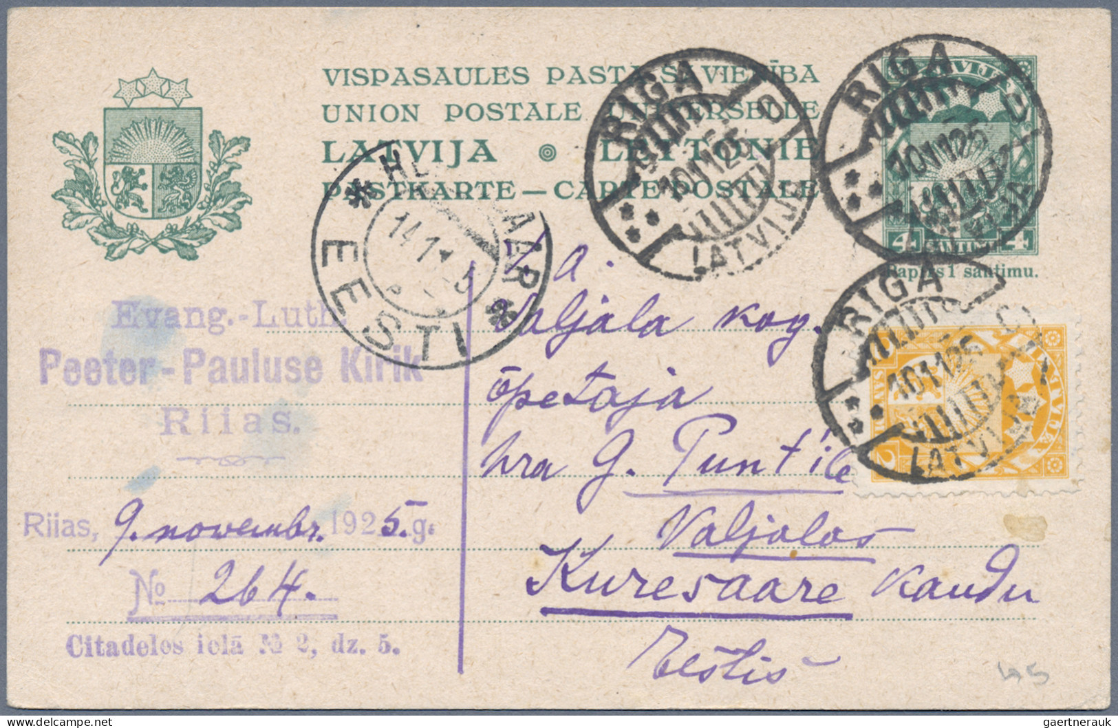 Latvia - Postal Stationery: 1924/1939, Lot Of Twelve Commercially Used Stationer - Letonia