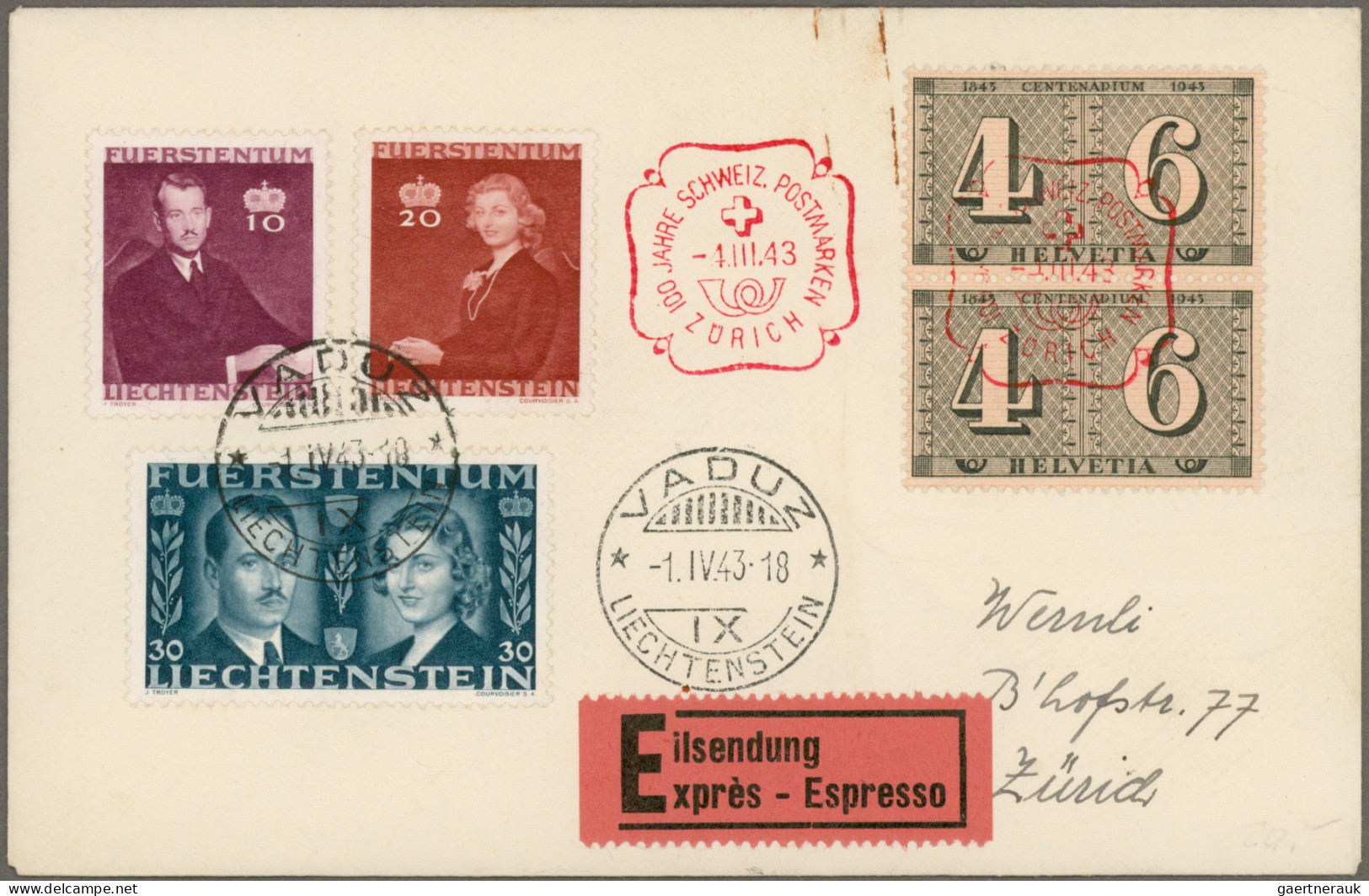 Liechtenstein: 1920/1990 (ca.), Partie von ca. 105 Briefen und Karten, dabei Son