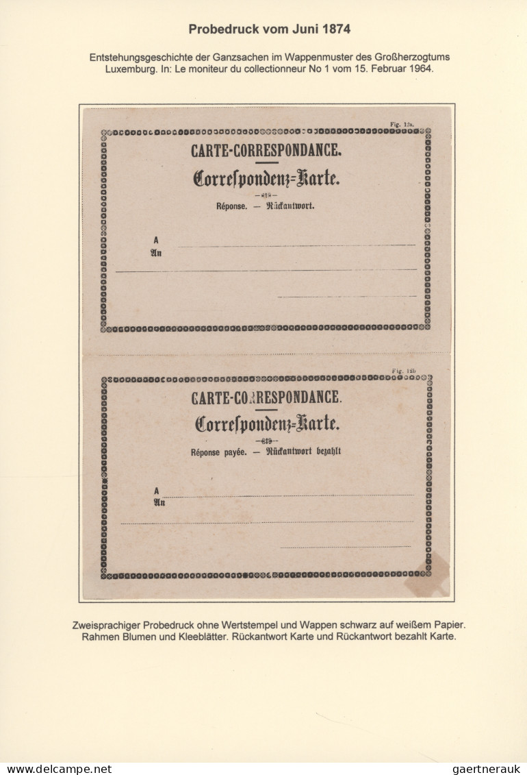 Luxembourg - Postal Stationery: 1874/1878. Die Bogen-Merkmale der Luxemburgische