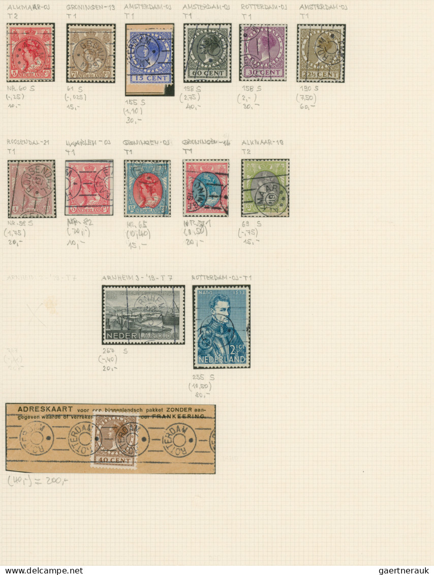 Netherlands: 1879/1933, PRECANCELLATIONS, Specialised Collection Of Apprx. 390 S - Lettres & Documents