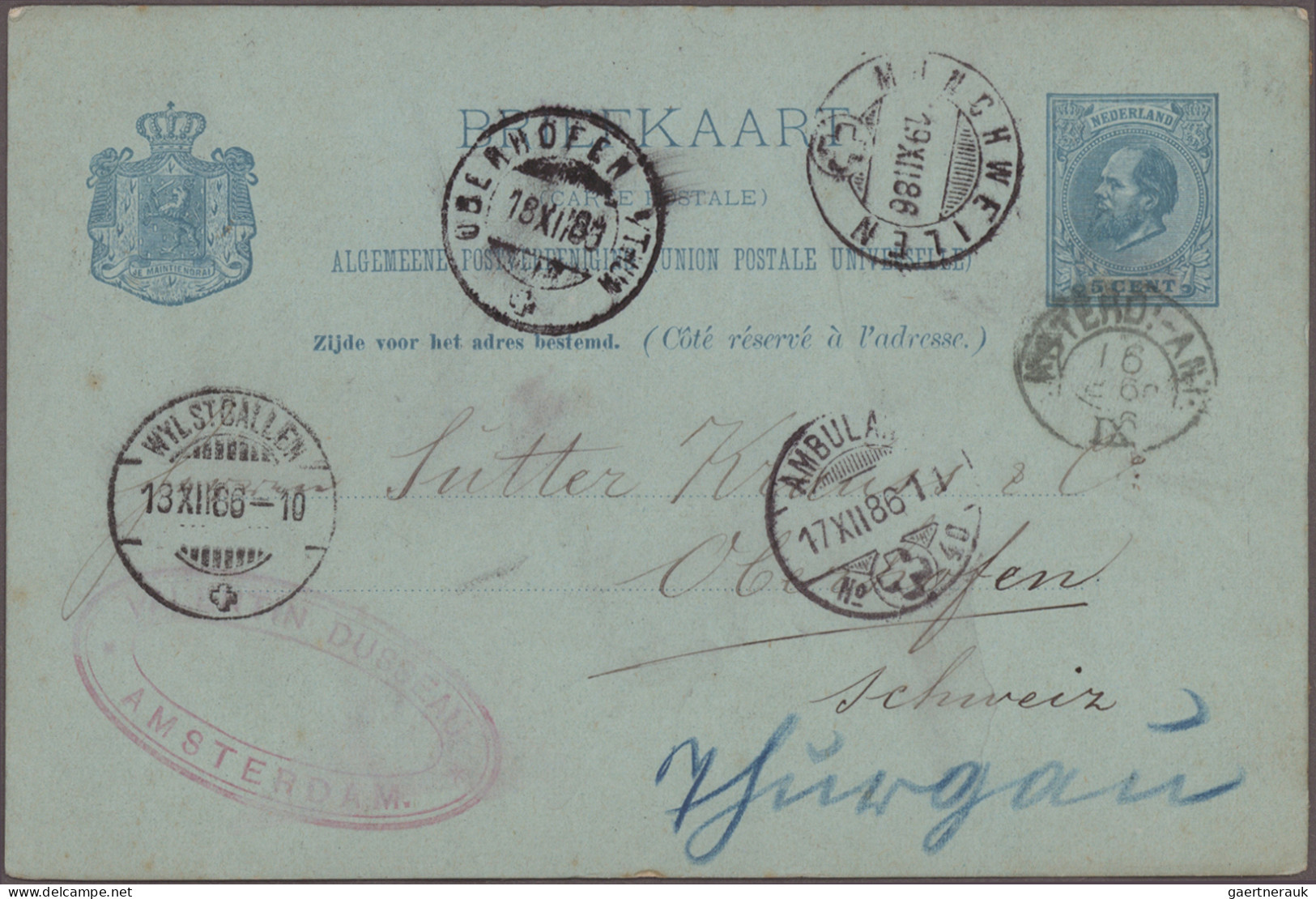 Netherlands: 1886/1948 Group Of 9 Covers, A Picture Postcard And Postal Statione - Briefe U. Dokumente