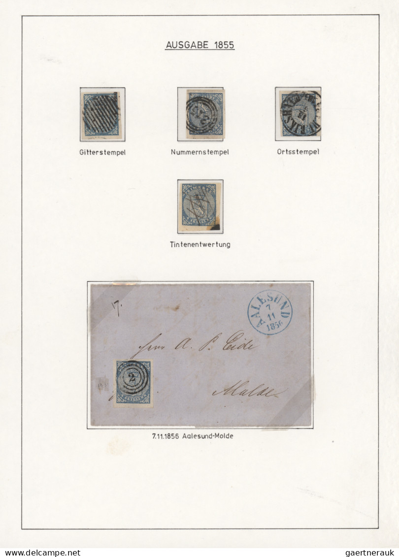 Norway: 1855/1937 Specialized Collection Of Mostly Used Stamps And Covers Of Ear - Lettres & Documents