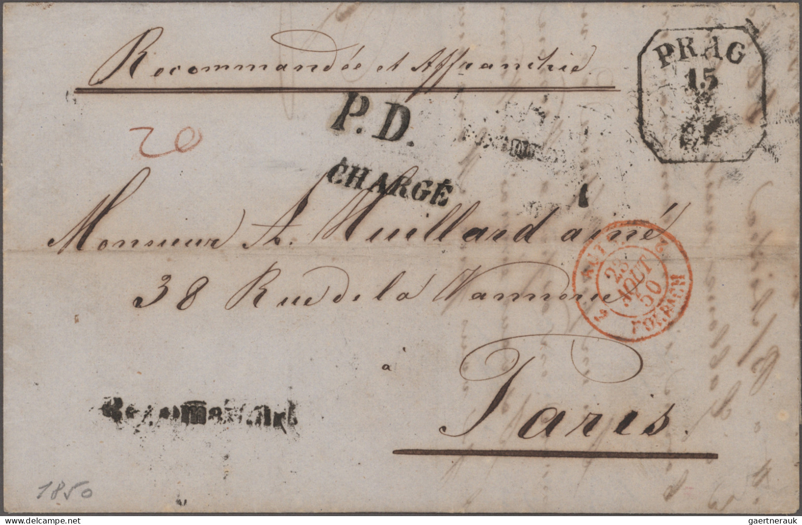 Österreich: 1850/1858 (ca), Zusammenstellung Von 9 Belegen Unfrankiert Bzw. Fran - Collections