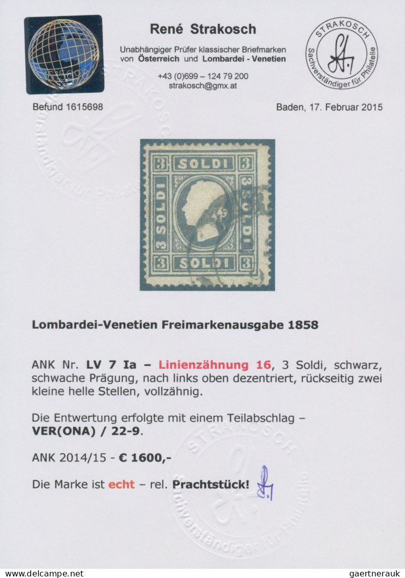 Österreich - Lombardei Und Venetien: 1858, Franz-Josef, Type I, Spezialsammlung - Lombardo-Vénétie