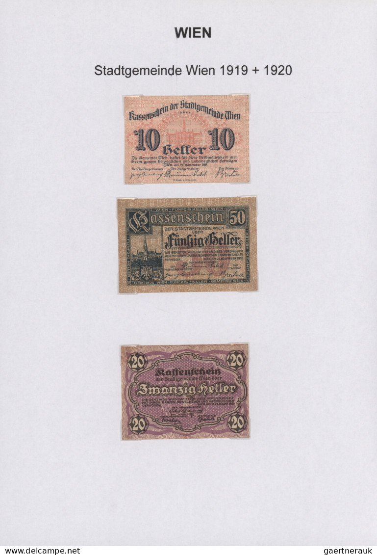 Österreich - Besonderheiten: BANKNOTEN UND NOTGELD 1919-1924 (ca), saubere Samml