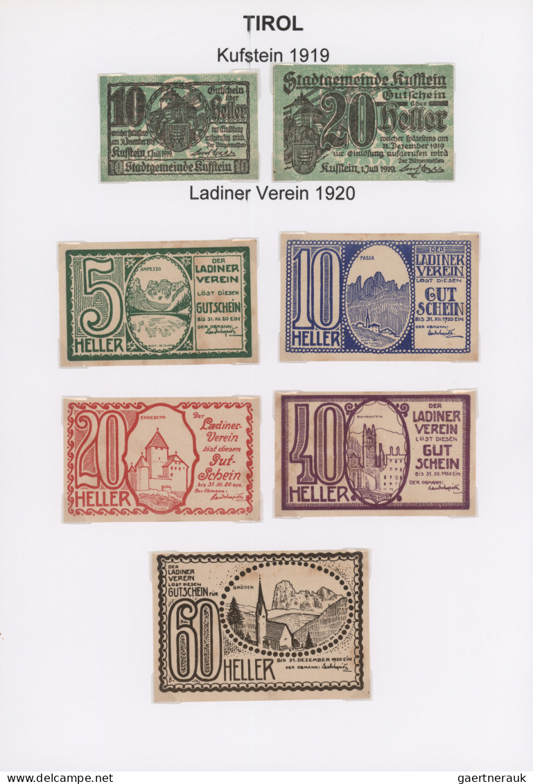 Österreich - Besonderheiten: BANKNOTEN UND NOTGELD 1919-1924 (ca), saubere Samml