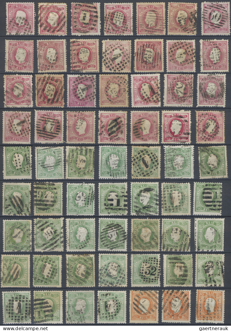 Portugal: 1867/1870, Definitives Luis With Curved Value Tablets, Specialised Ass - Gebraucht