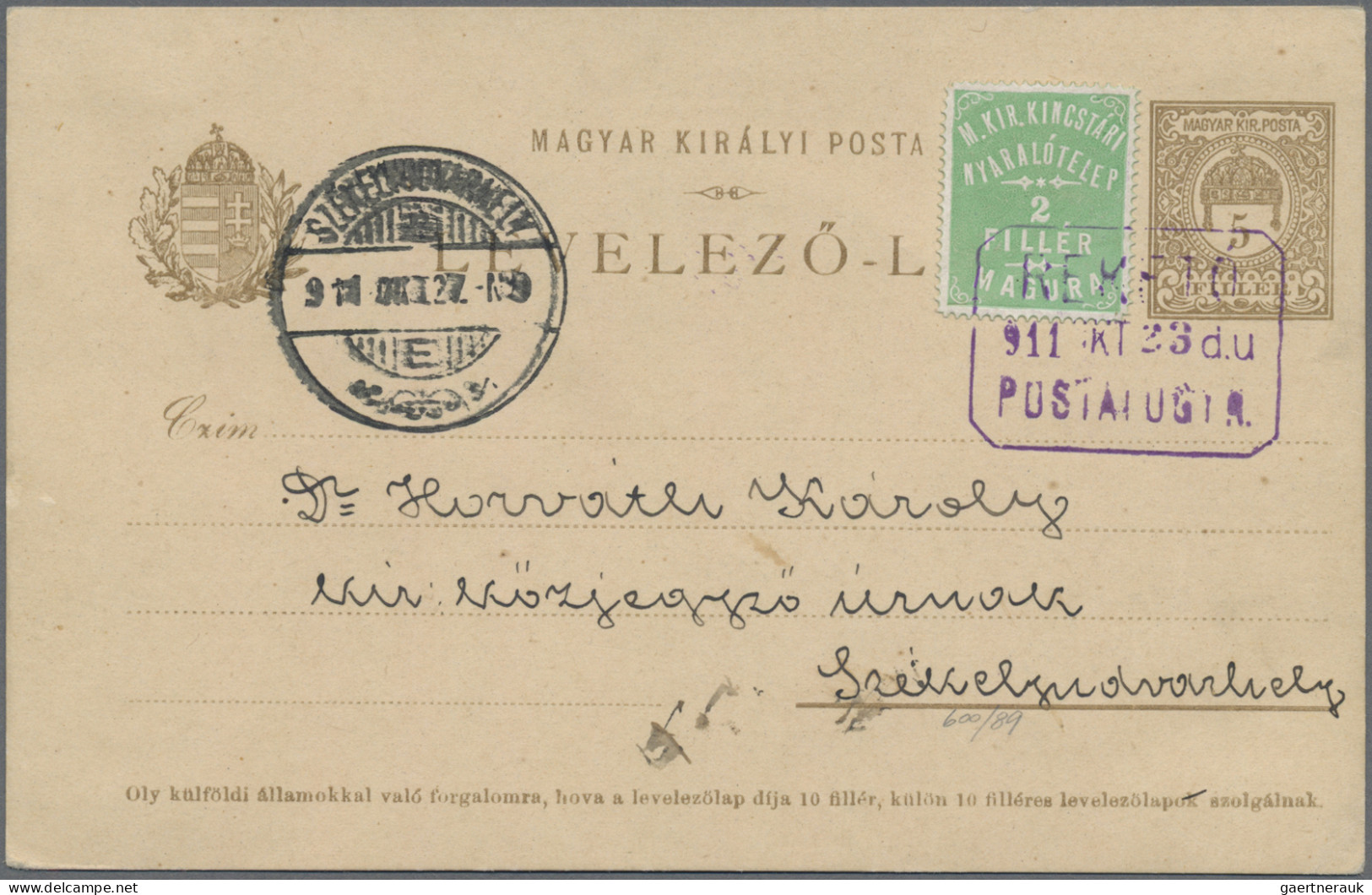 Romania - specialities: 1900/1924 (ca.), Hotel Post "Hohe Rinne" and "Magura", p