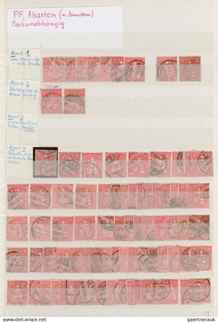 Schweiz: 1862/1930 (ca.), Reichhaltiger, Fast Nur Gestempelter Bestand In Zwei D - Collections