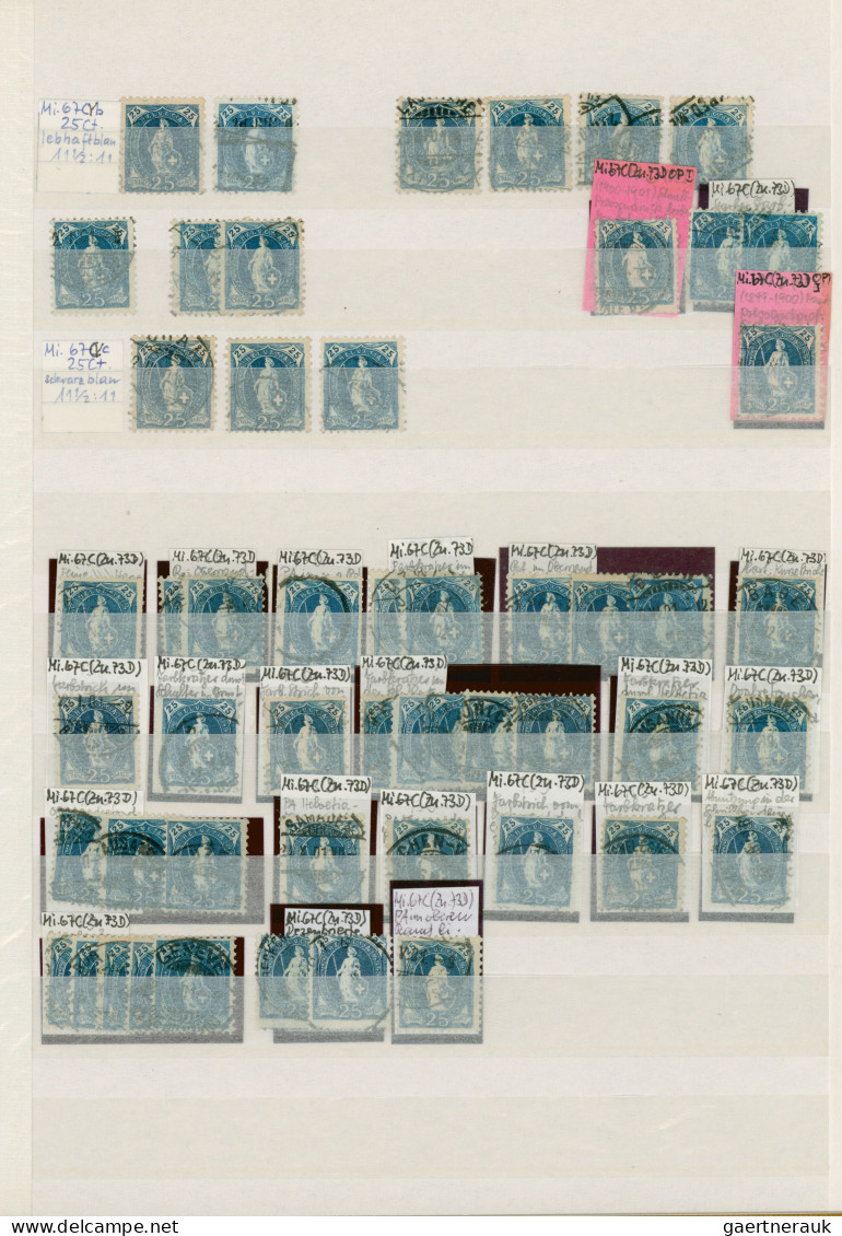 Schweiz: 1862/1930 (ca.), reichhaltiger, fast nur gestempelter Bestand in zwei d
