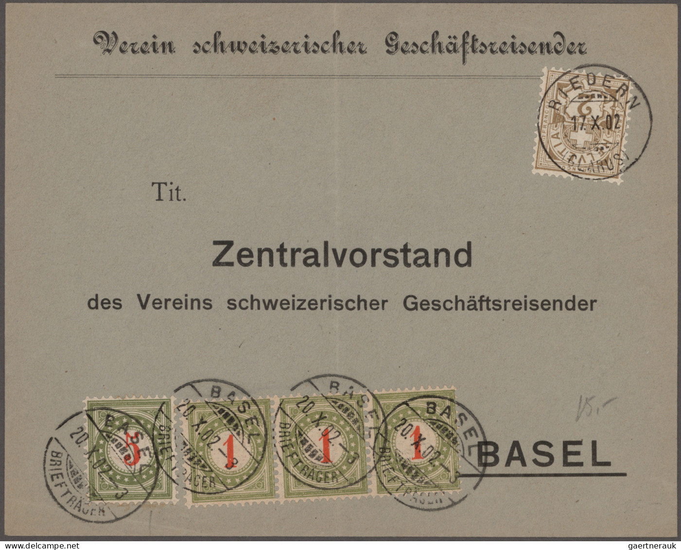Schweiz - Portomarken: 1878/1910, Sammlung von 85 unzureichend frankierten Brief