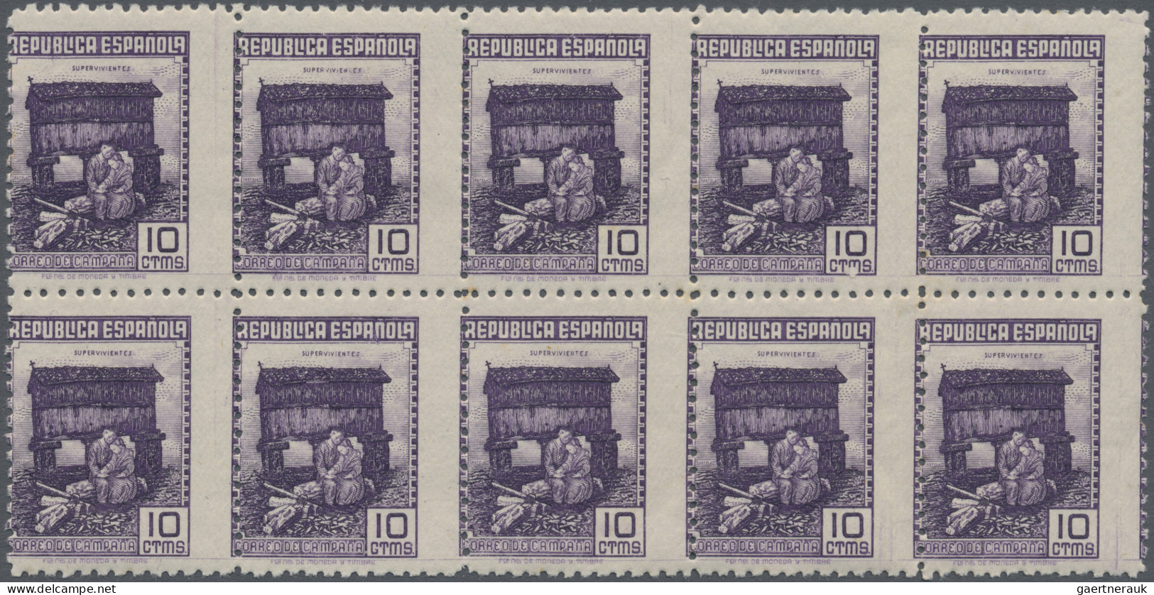 Spain: 1939, Forces Mail Issue NOT ISSUED 10c. Stamp 'Survivors' In A Lot With A - Otros & Sin Clasificación