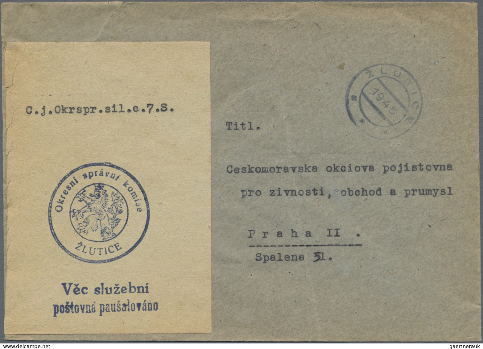 Czechoslowakia: 1945, Transition Period, Assortment Of 40 Covers/cards Showing P - Lettres & Documents