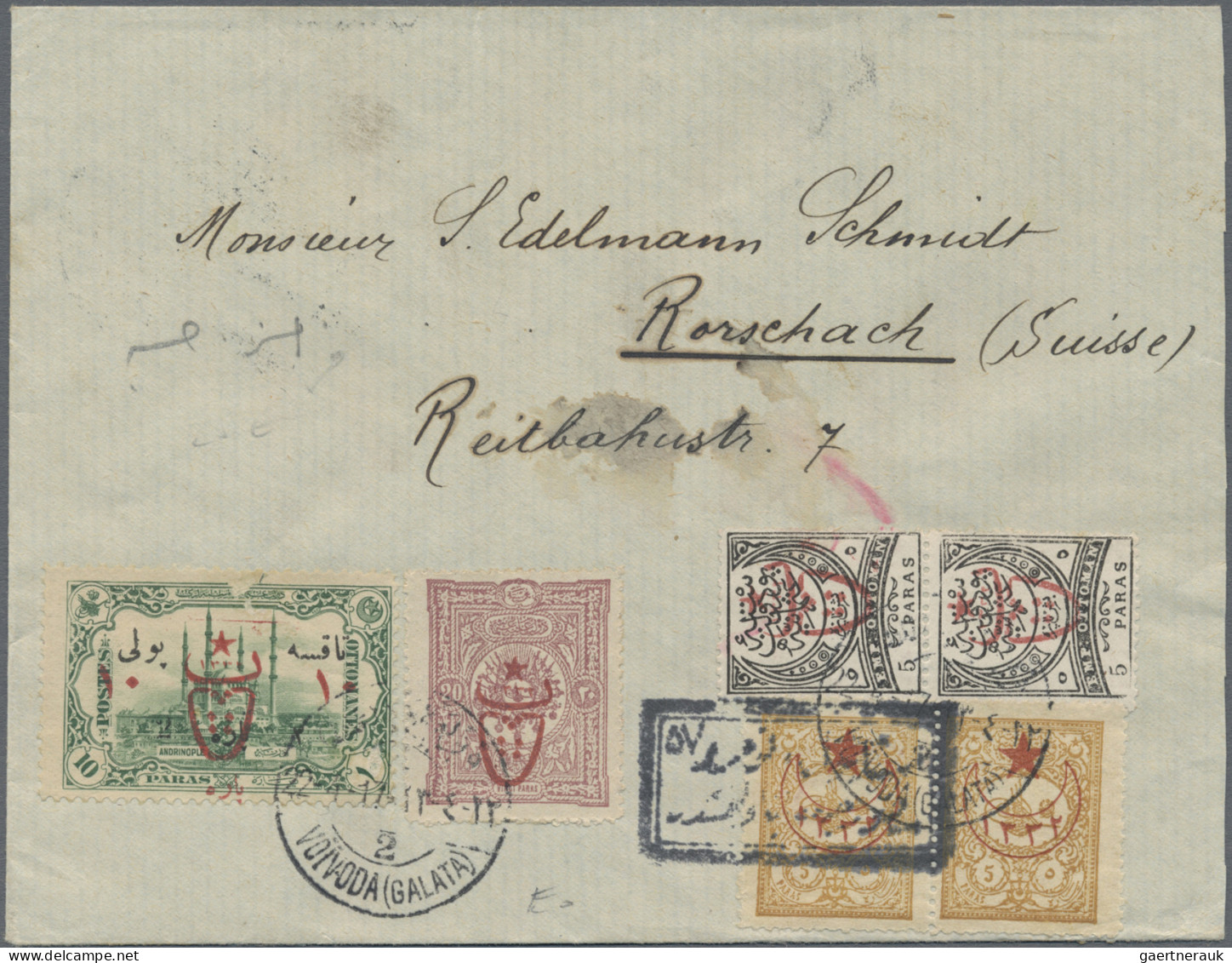 Turkey: 1900/1918 Collection Of 64 Covers, Picture Postcards And Postal Statione - Lettres & Documents