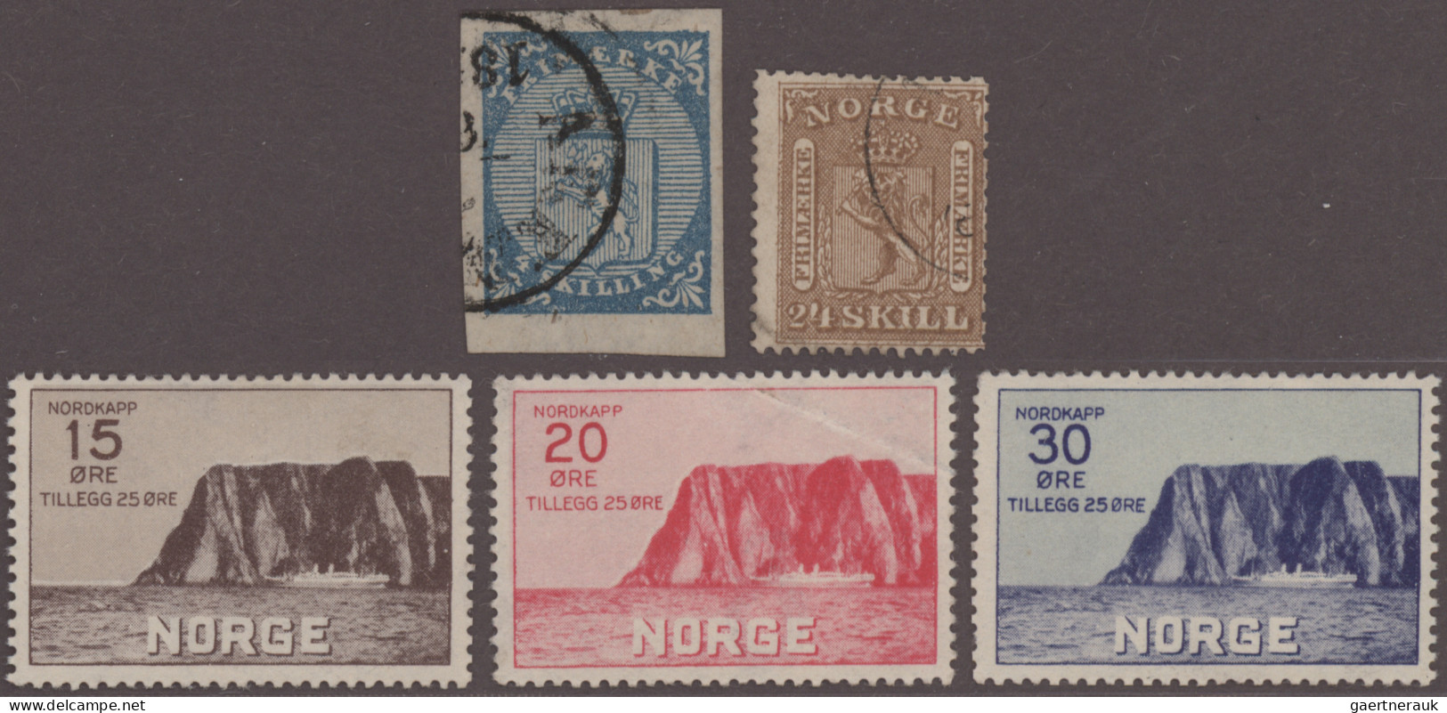 Scandinavia: 1855/1937: Lot Of 7 Better Stamps And A Booklet, With Norway 1855 4 - Autres - Europe