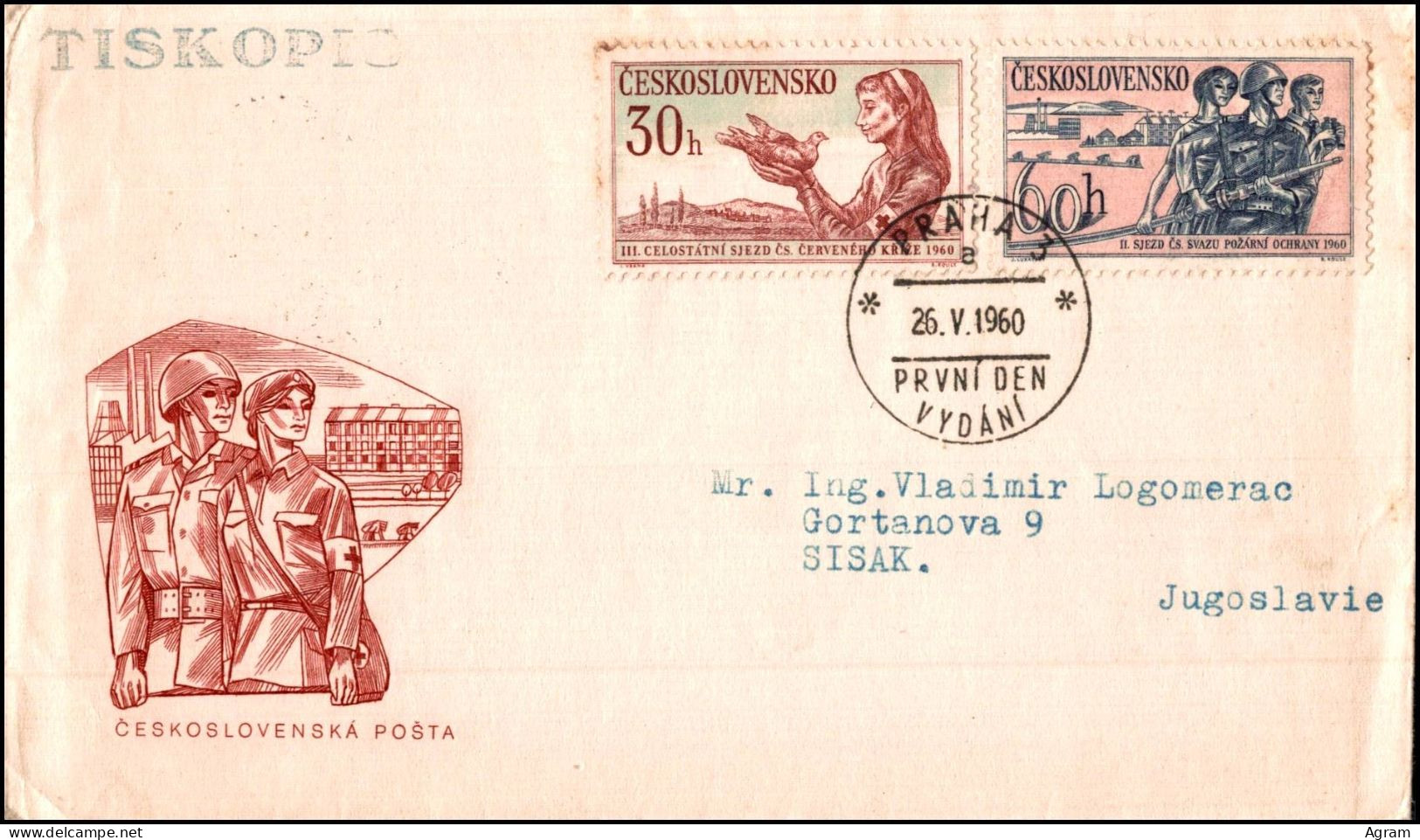 Czechoslovakia 1960, Illustrated Cover 3rd Congress Of The Czechoslovak Red Cross W./psm Praha - Storia Postale