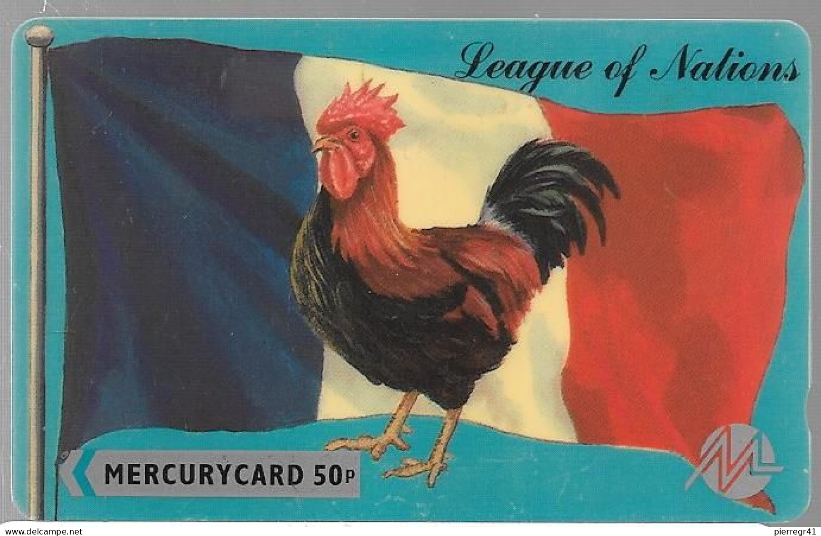 CARTE -GB-MERCURY CARD-50-1994-League Of Nations-COQ-FRANCE- TBE - [ 4] Mercury Communications & Paytelco