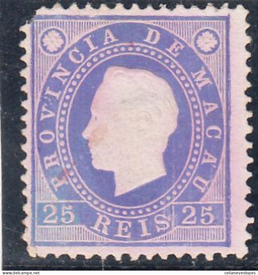 Macau, Macao, D. Luis I Fita Direita, 25 R. Violeta D12 3/4, 1887, Mundifil Nº 35 MNGAI - Used Stamps