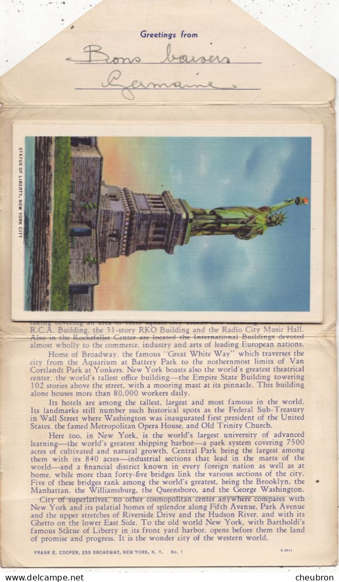 ETATS UNIS. NEW YORK. CARNET DEPLIANT COMPLET 18 VUES. " SOUVENIR OF NEW YORK " . ANNÉE 1937 - Panoramic Views