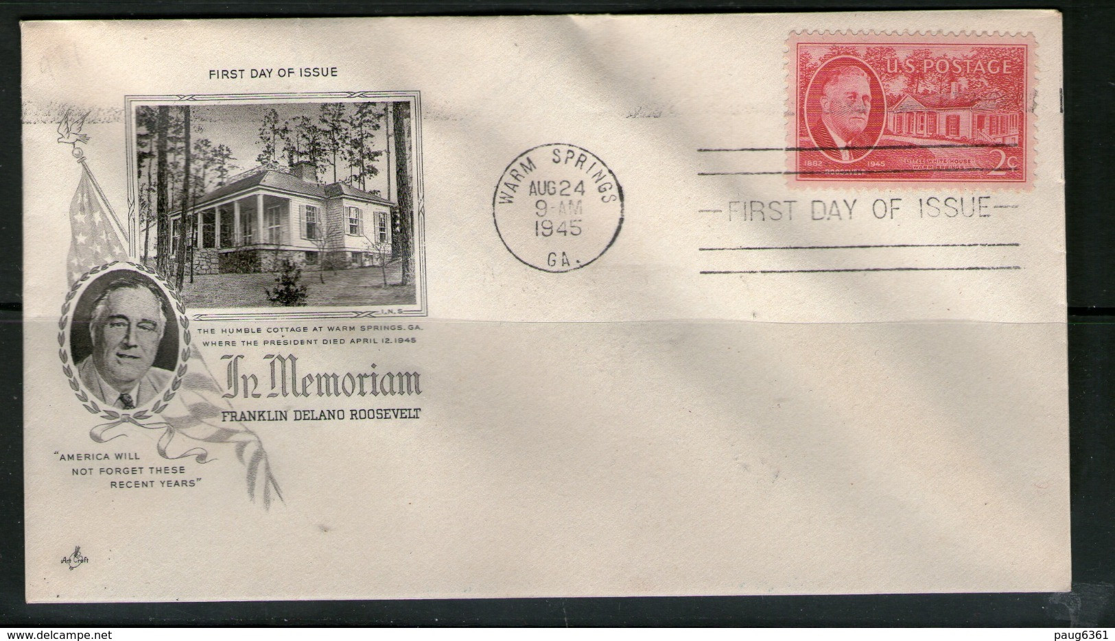 USA FDC 1945 F.D ROOSEVELT - 1941-1950