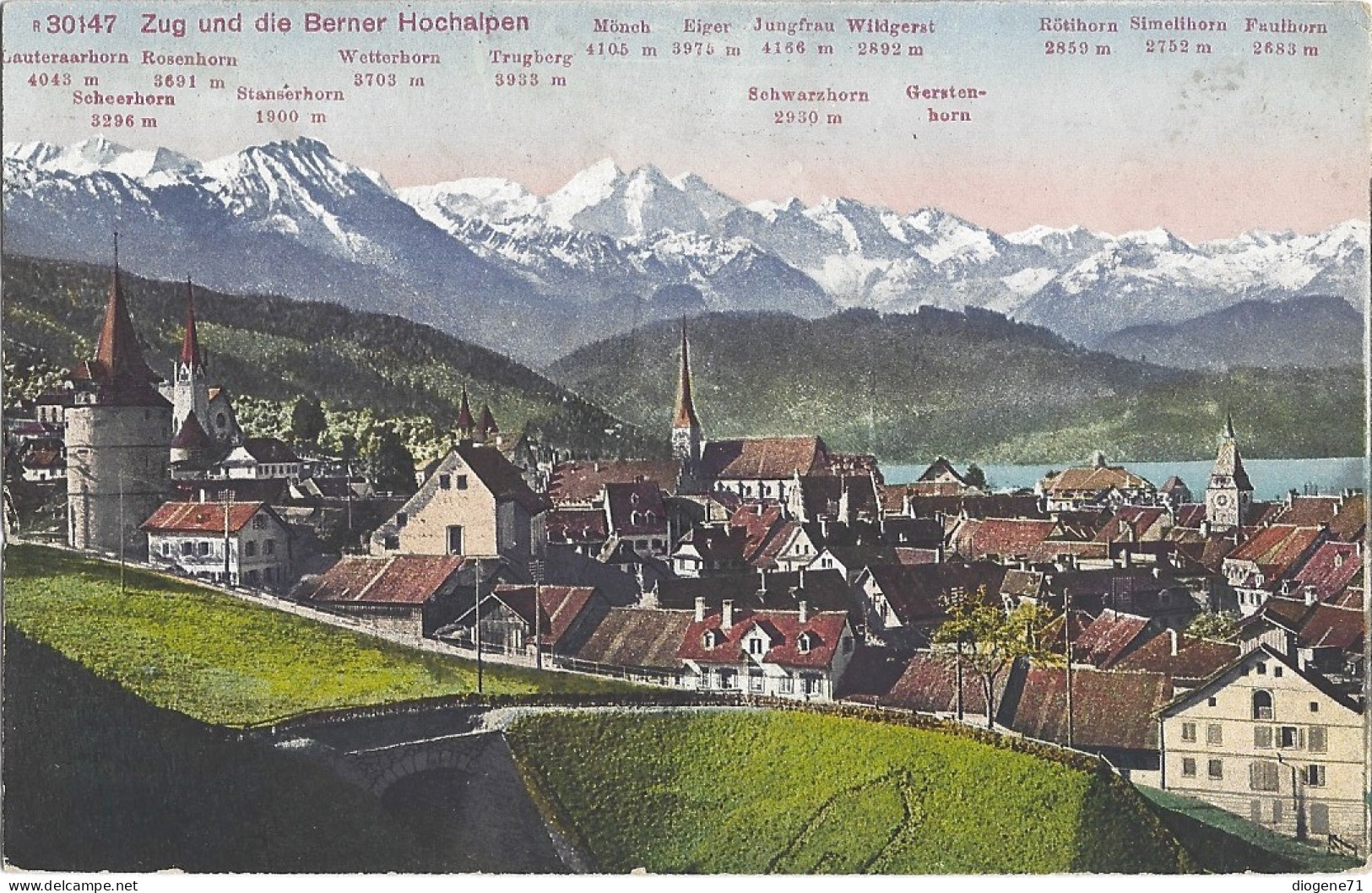 Zug Und Die Berner Hochalpen 1923 - Zugo
